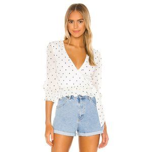 PRIVACY Please Jane Top in White & Black Dot